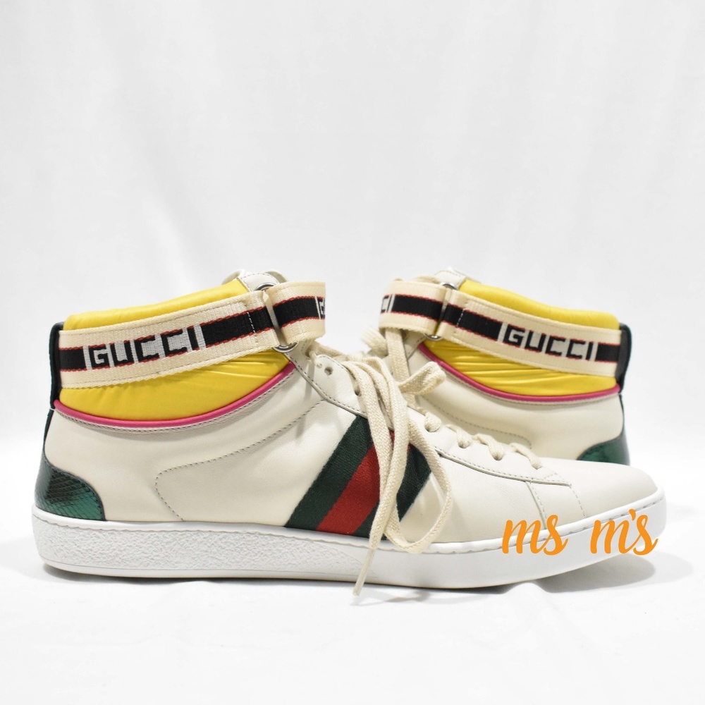 NIB Gucci Signature Web stripe high top sneaker - Picture 4 of 8